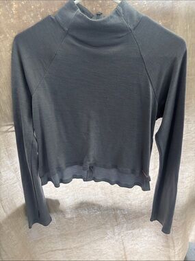 Sweaty Betty Gray Long-Sleeve Mock Neck Top